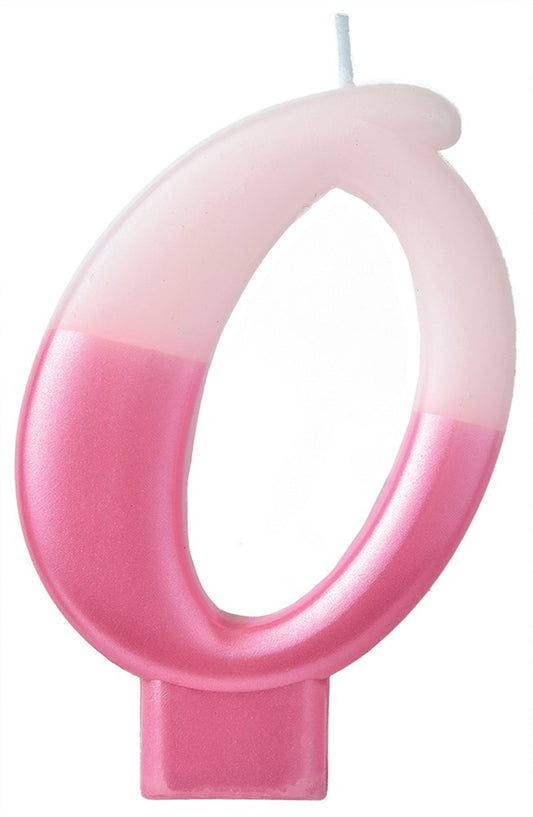 Numeral Candle No 0 - Pink