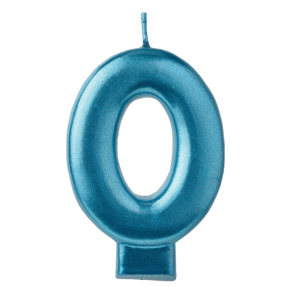 Numeral Candle No 0 - Blue