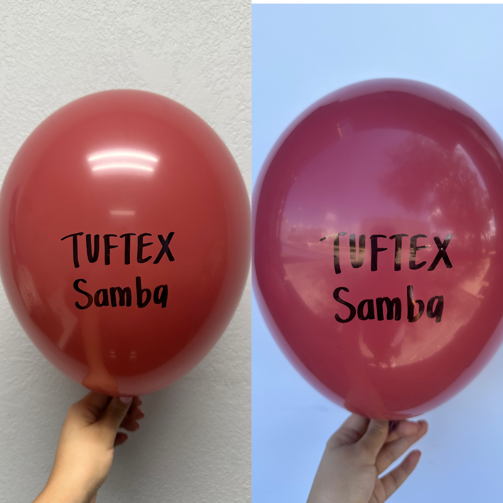 Globos de látex Tuftex Samba de 17 pulgadas, 50 unidades