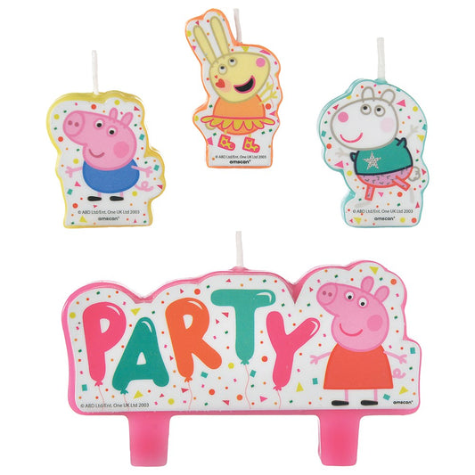 Peppa Pig Confetti Party Candle Set 4ct