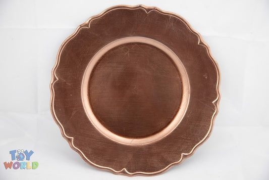 13in Round Plastic Wavy Edge Charger Plate - Rose Gold