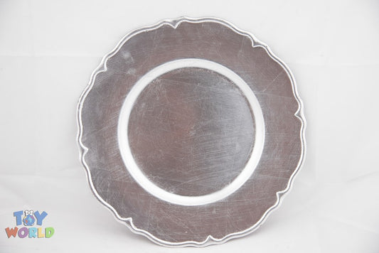 Charger Plate 13in Silver Wavy Edge