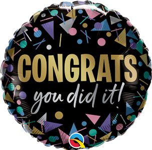 Qualatex 18 Inch Congrats You Did It Met Foil Balloon 1ct