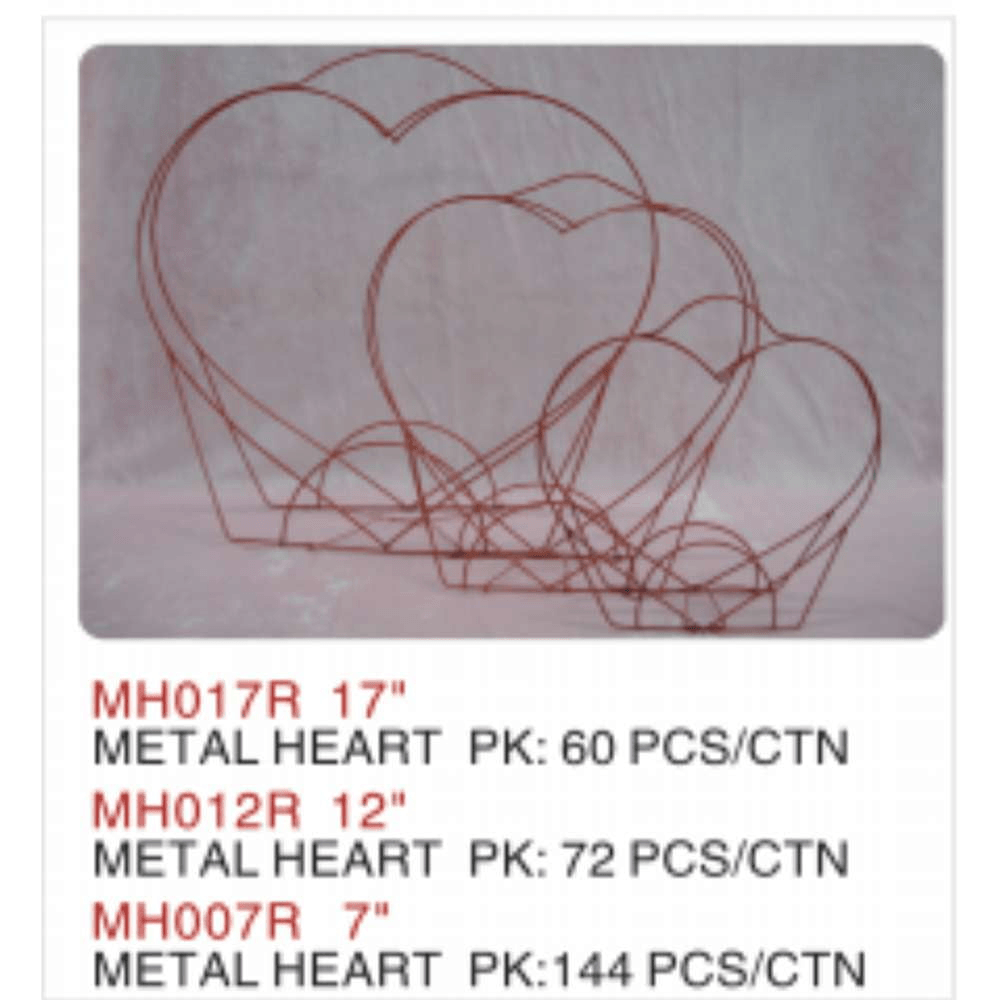 17in METAL Heart Red - Toy World Inc