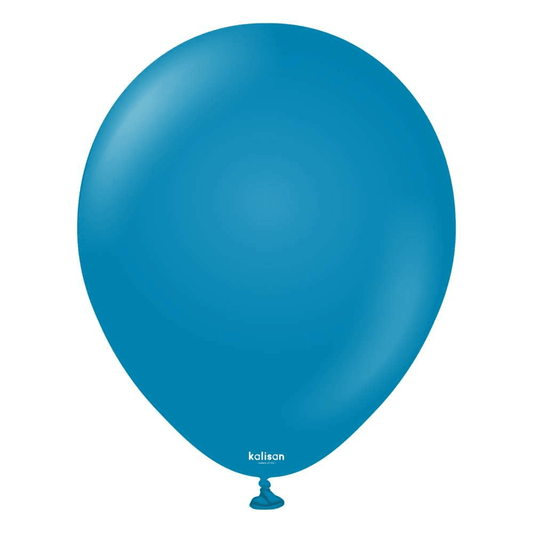 18 inch Kalisan Retro Deep Blue Latex Balloons 25ct - Toy World Inc