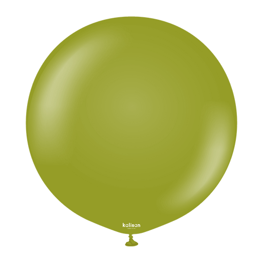 18 inch Kalisan Retro Olive Latex Balloons 25ct - Toy World Inc