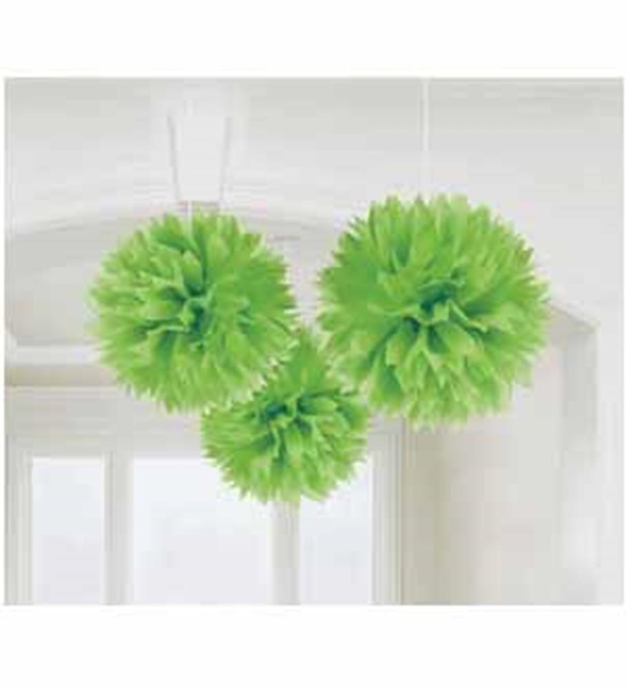 Fluffy Decoration Lime Green 16in 3ct