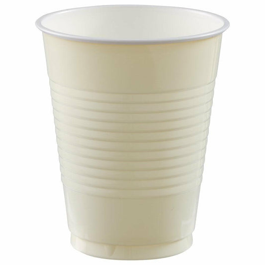 18oz Plastic Cup 50ct Vanilla Cream - Toy World Inc
