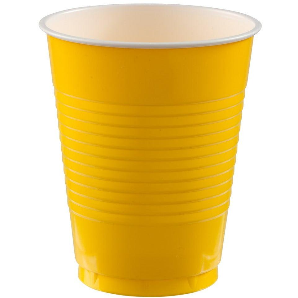 18oz Plastic Cup 50ct Yellow Sunshine - Toy World Inc