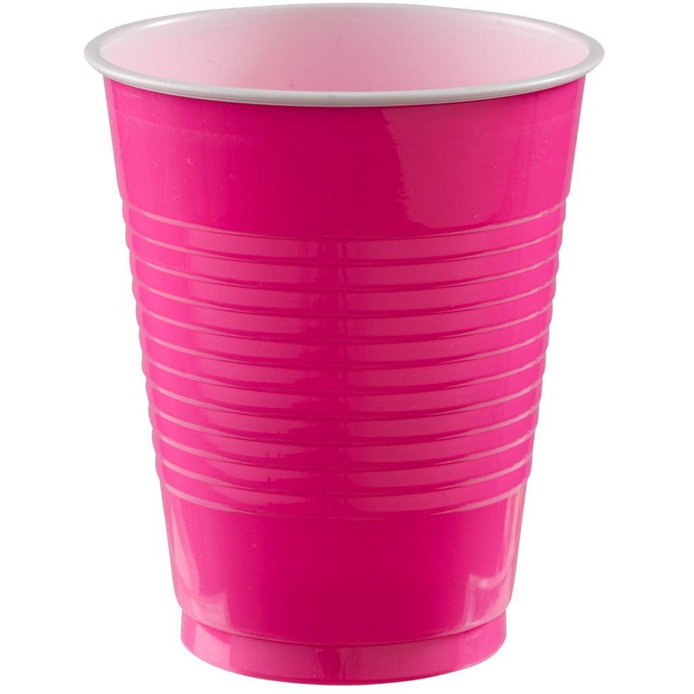 18oz Plastic Cup Bright Pink 20ct - Toy World Inc