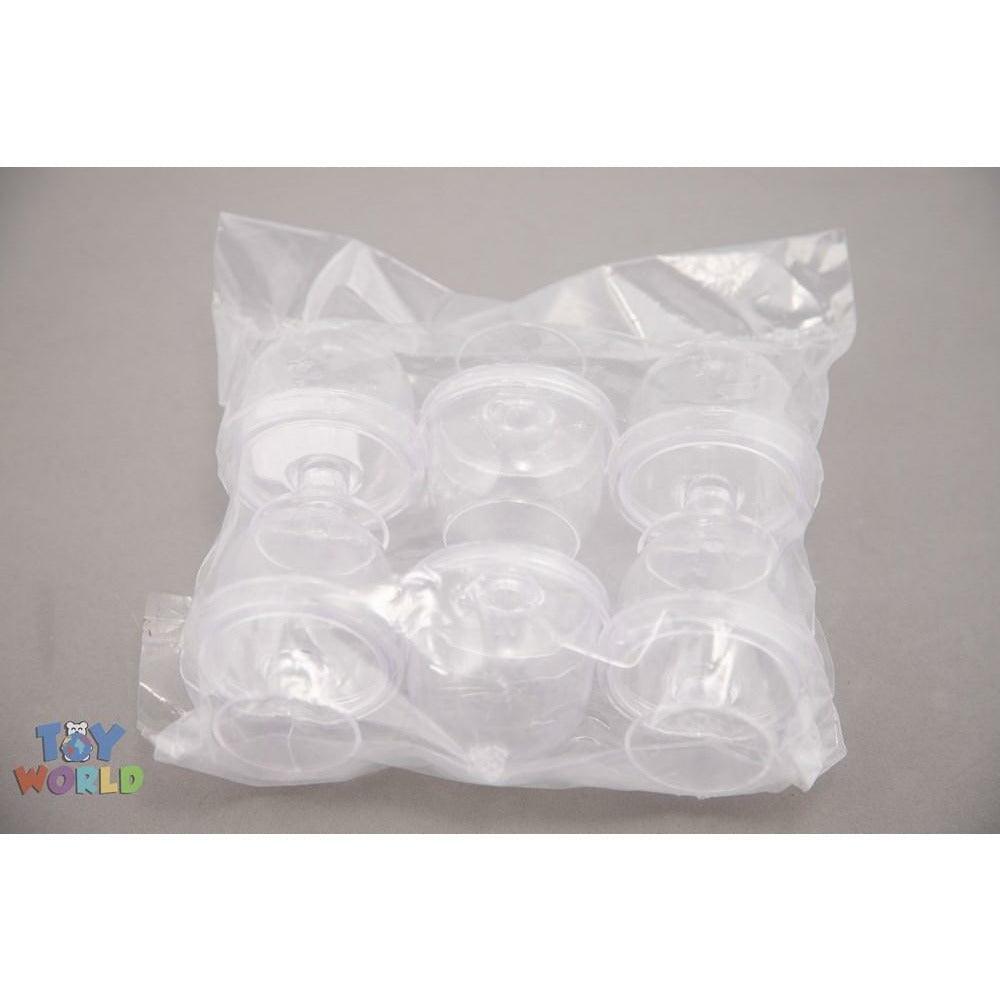 1in x 3in Plastic Cake Holder W/ Dome 6pc/Pack - Clear - Toy World Inc