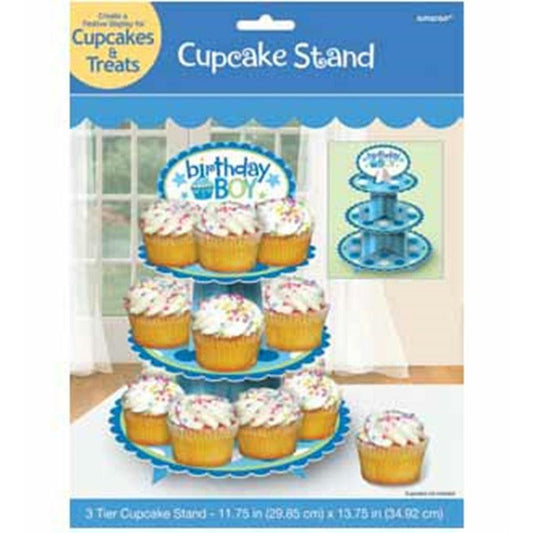 1st Birthday Boy Cupcake Stand 15x11 - Toy World Inc