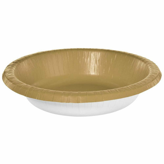 20oz Paper Bowl Gold 20ct - Toy World Inc