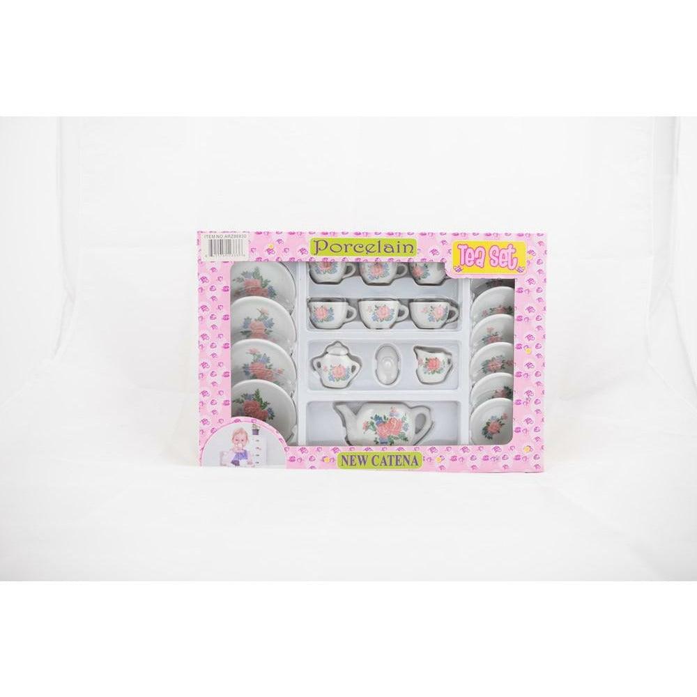 20Pc Porcelain Tea Set In Window Box - Toy World Inc