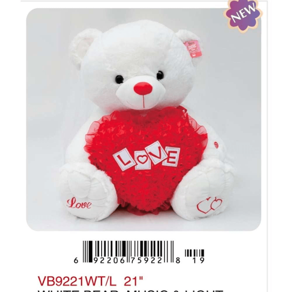 21in White Bear LOVE - Toy World Inc