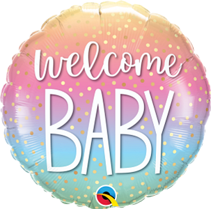 Qualatex 18 Inch Welcome Baby Dots Foil Balloon 1ct