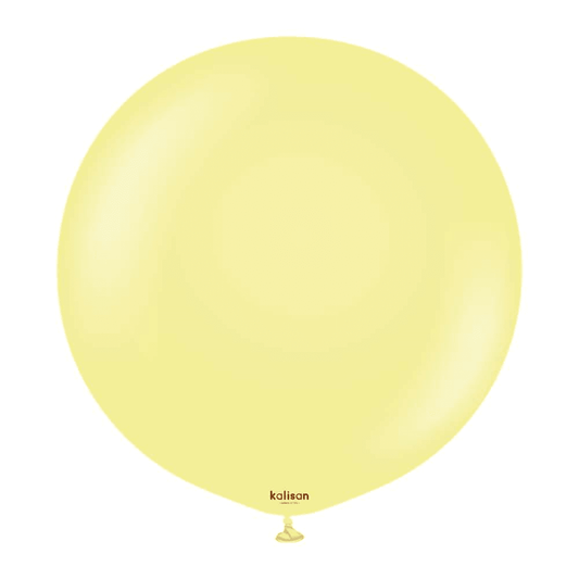 24 inch Kalisan Macaron Yellow Latex Balloons 2ct - Toy World Inc