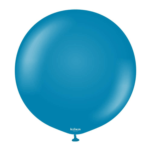 24 inch Kalisan Retro Deep Blue Latex Balloons 2ct - Toy World Inc
