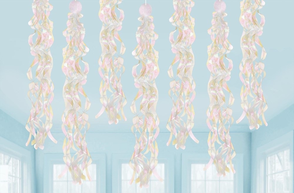 Luminous Iridescent Swirls Hanging Decoration 10ct