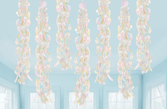 Luminous Iridescent Swirls Hanging Decoration 10ct
