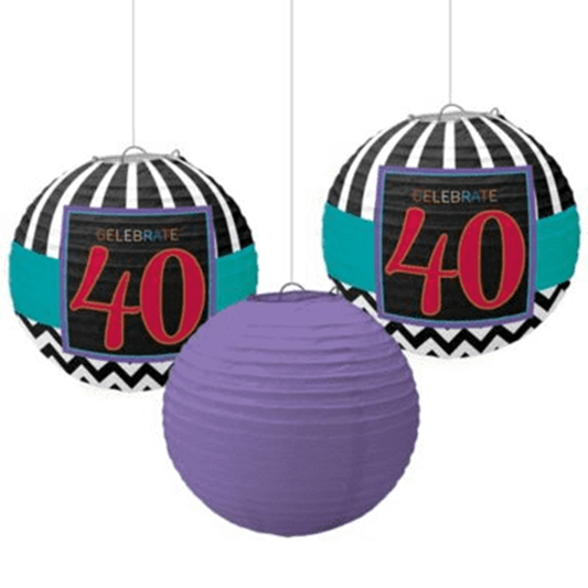 Linterna de celebración de los 40 3 unidades