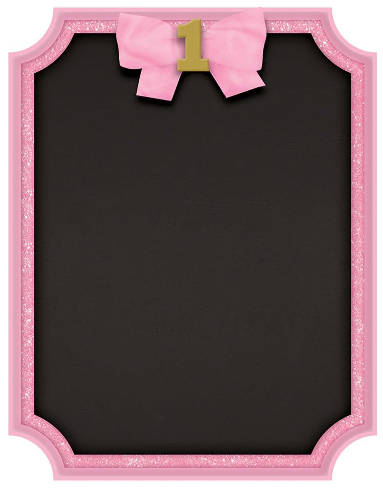 Gold 1st Birthday Sign Mdf Easel Glitter Pink