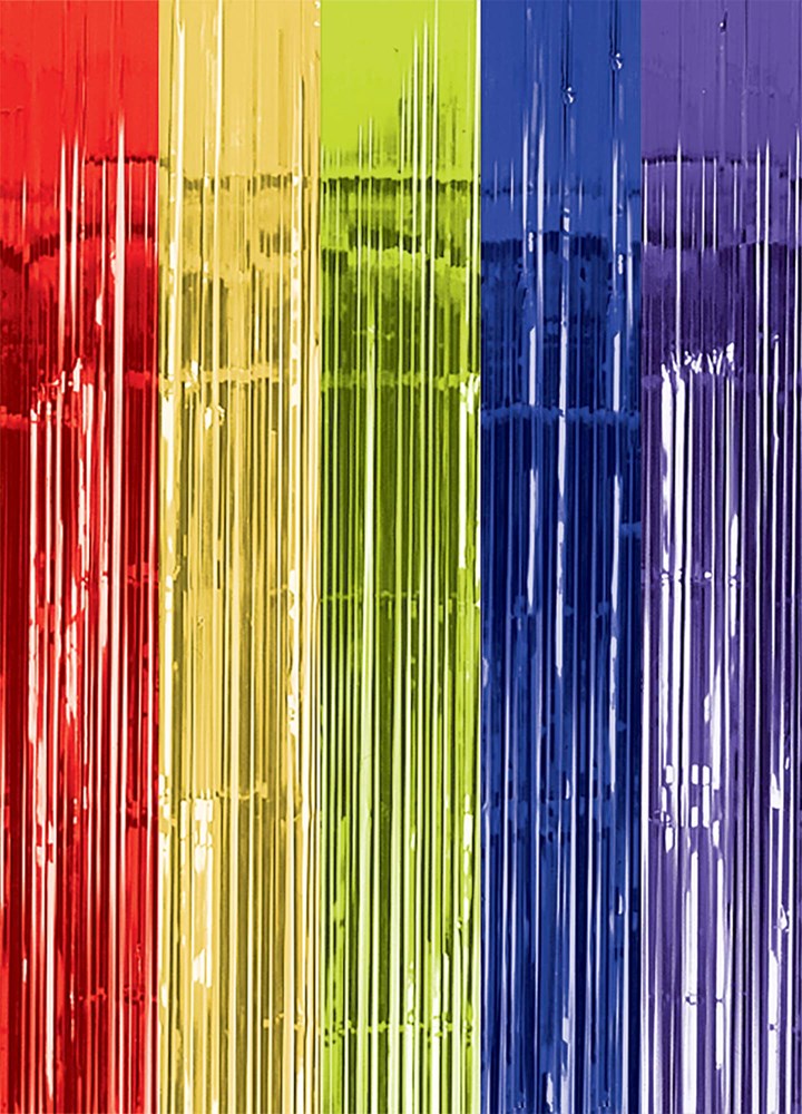 Metallic Curtain 3ftx8ft - Rainbow