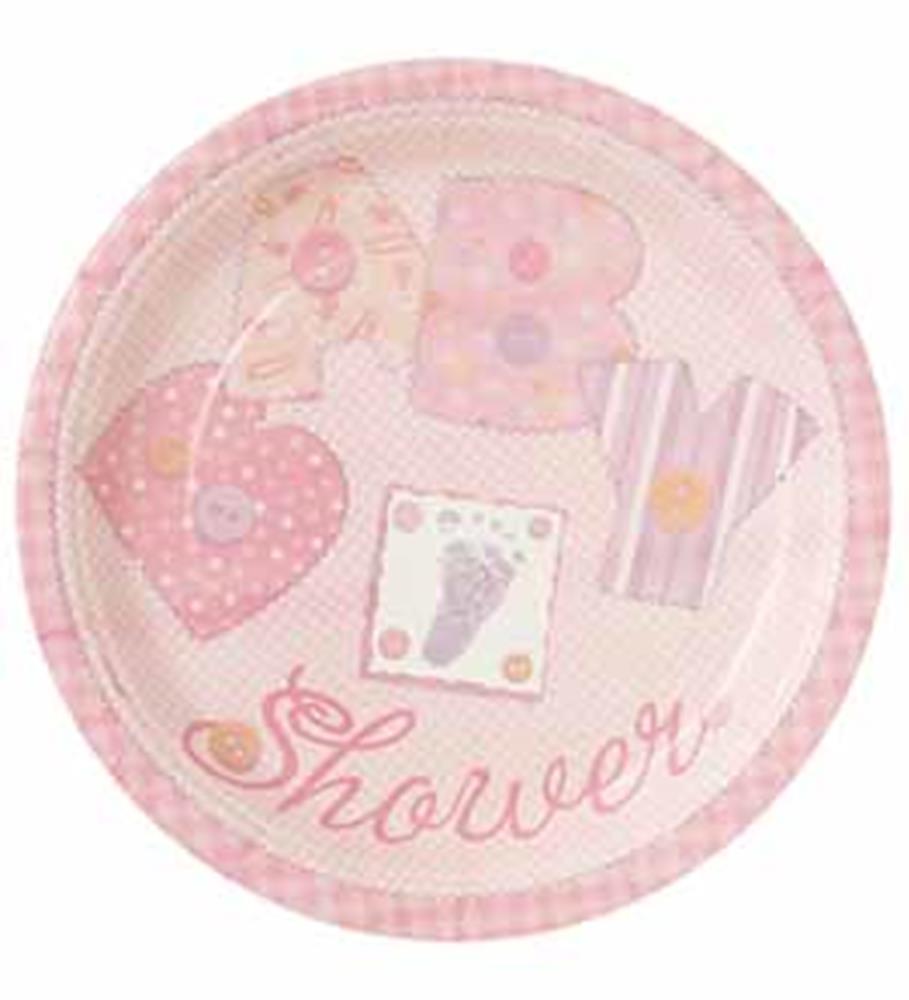 Plato de costura rosa bebé (S) 8ct