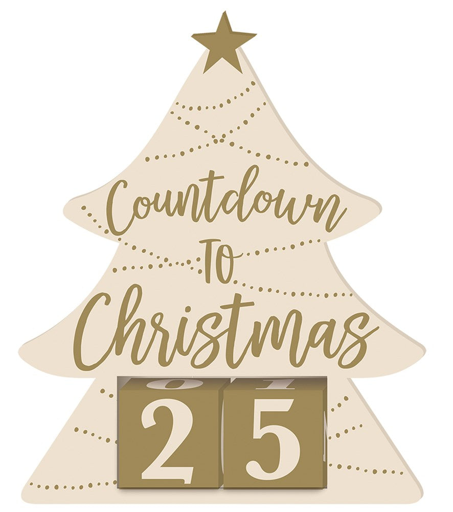 Countdown To Christmas Standing Sign MDF