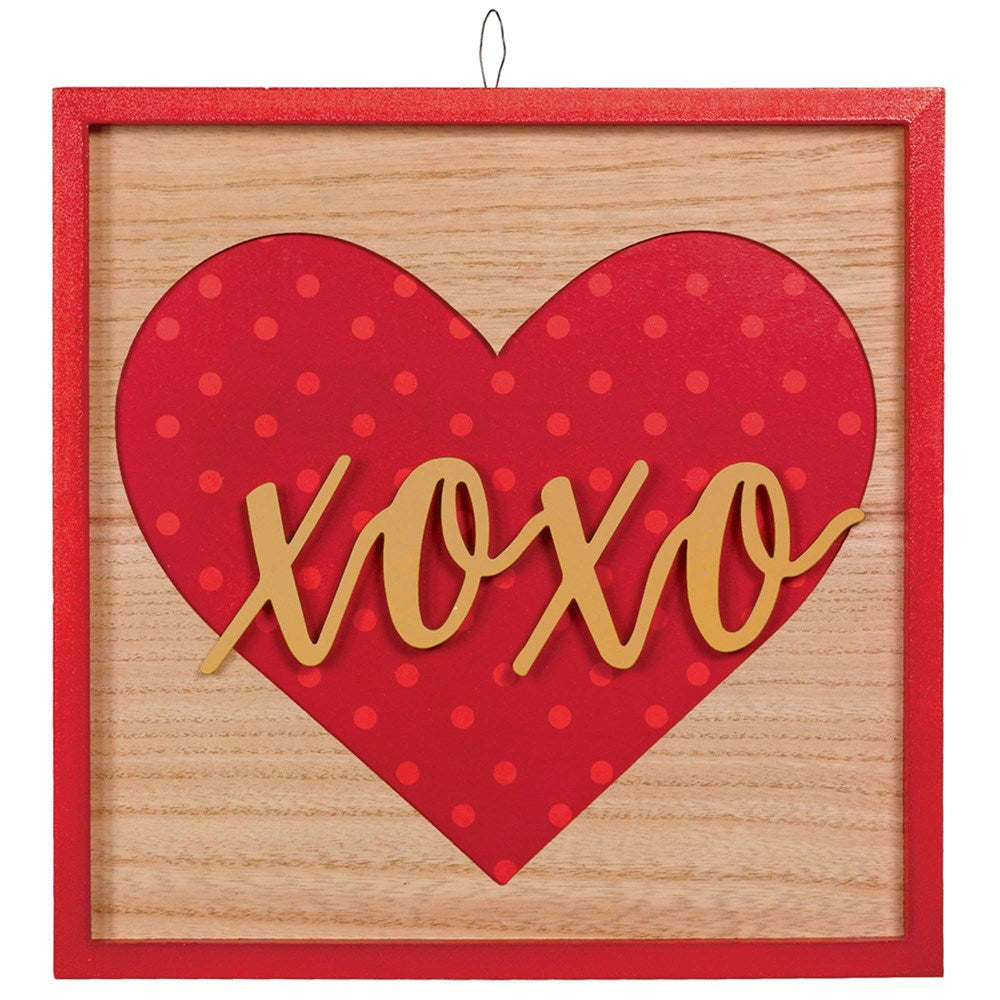 XOXO Heart Die-Cut Hanging Sign