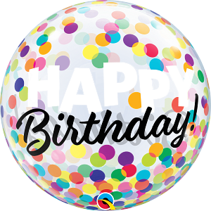 Qualatex 22 Inch Birthday Colorful Dots Bubble Balloon 1ct