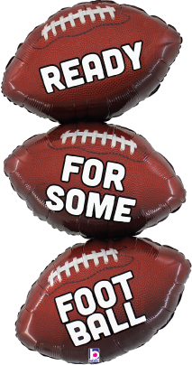 Betallic Football Trio 34 inch Shaped Foil Balloon Packaged 1ct
