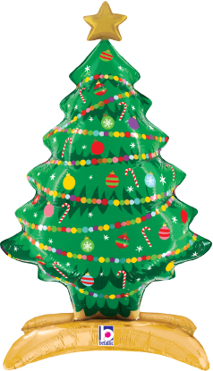 Betallic Standups Christmas Tree 31 inch Air Filled Foil Shape packed w/straw 1ct