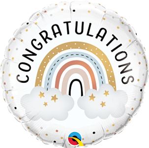 Qualatex 18 Inch Congrats Boho Rainbow Foil Balloon 1ct