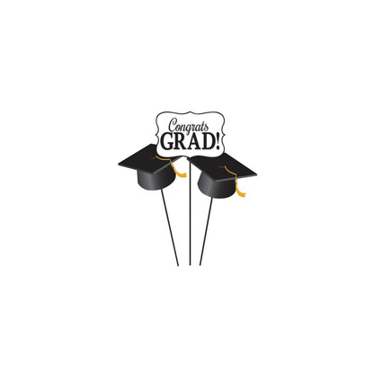 Graduation Decor Grad Centerpiece Sticks 3ct