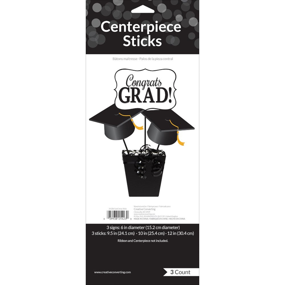 Decoración de graduación Grad Centerpiece Sticks 3ct