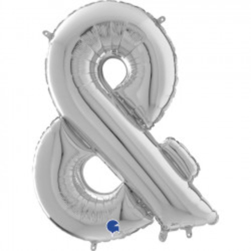 Símbolo Grabo plateado y globo de aluminio de 26 pulgadas