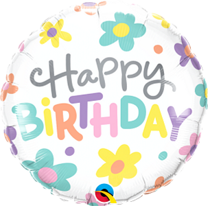 Qualatex 18 Inch Birthday Retro Daisies Foil Balloon 1ct