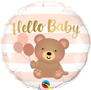 Qualatex 18 pulgadas Hello Baby Bear globo globo de papel de aluminio 1ct