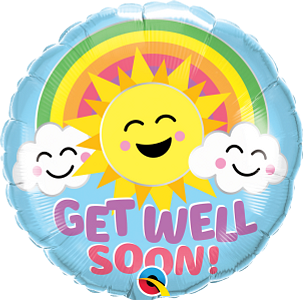 Qualatex 18 Inch Get Well Soon Sunny Smiles Foil Balloon 1ct