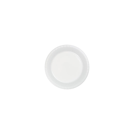 White 9in Plastic Plate 20ct