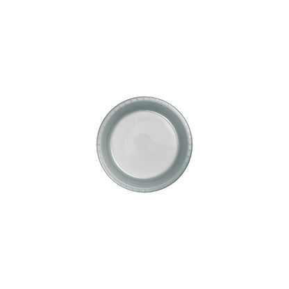 Shimmering Silver 9in Plastic Plate 20ct