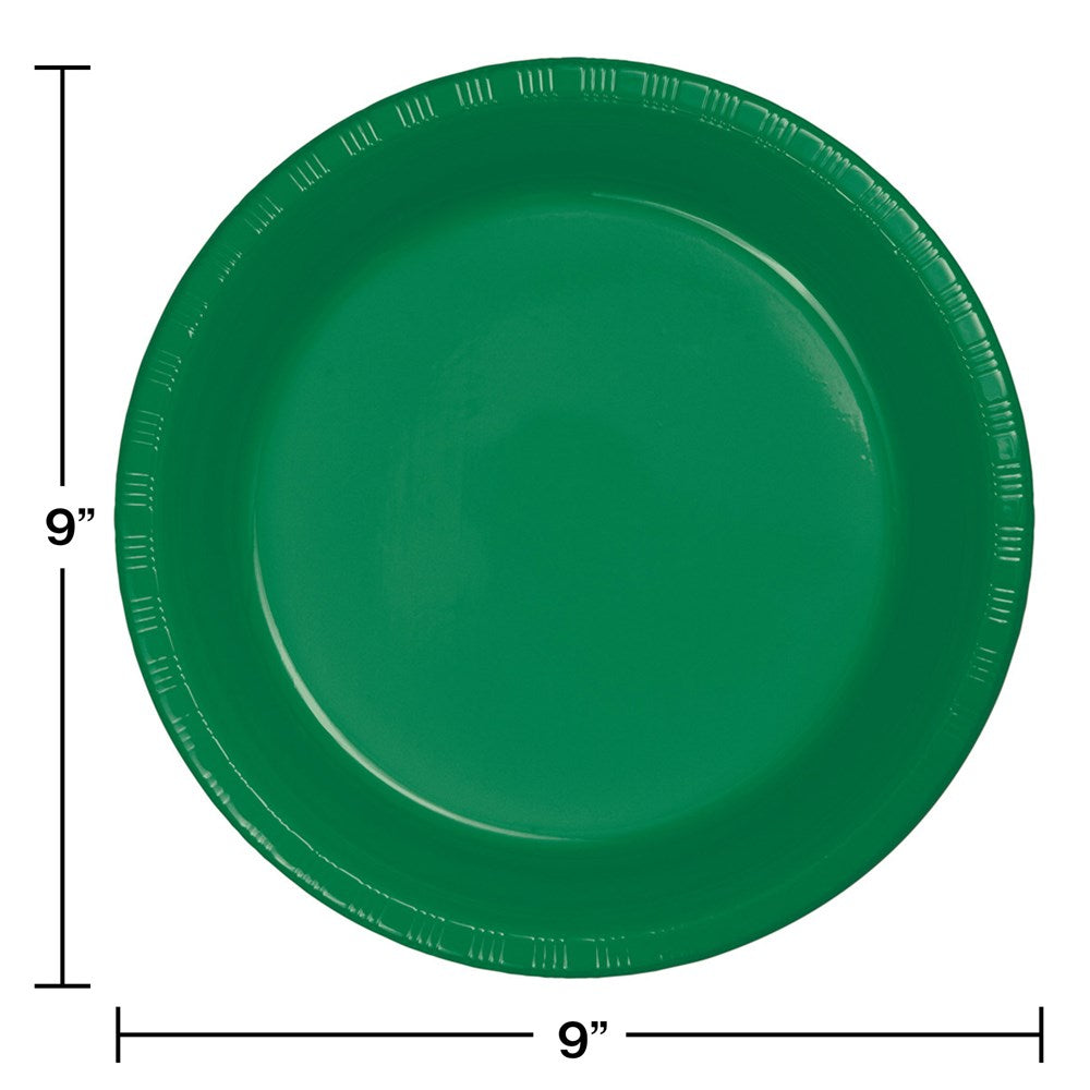 Plato de plástico verde esmeralda de 9 pulgadas, 20 ct
