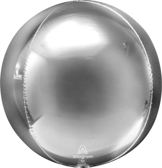 Anagram Silver Orbz 16 inch Foil Balloon 1ct