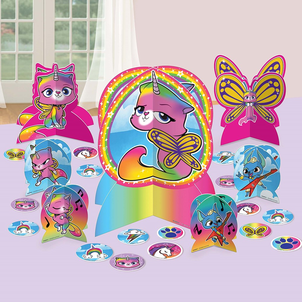 Rainbow Butterfly Unicorm Kitty Table Centerpiece Kit