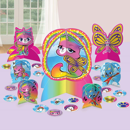 Rainbow Butterfly Unicornio Kit de centro de mesa Kitty