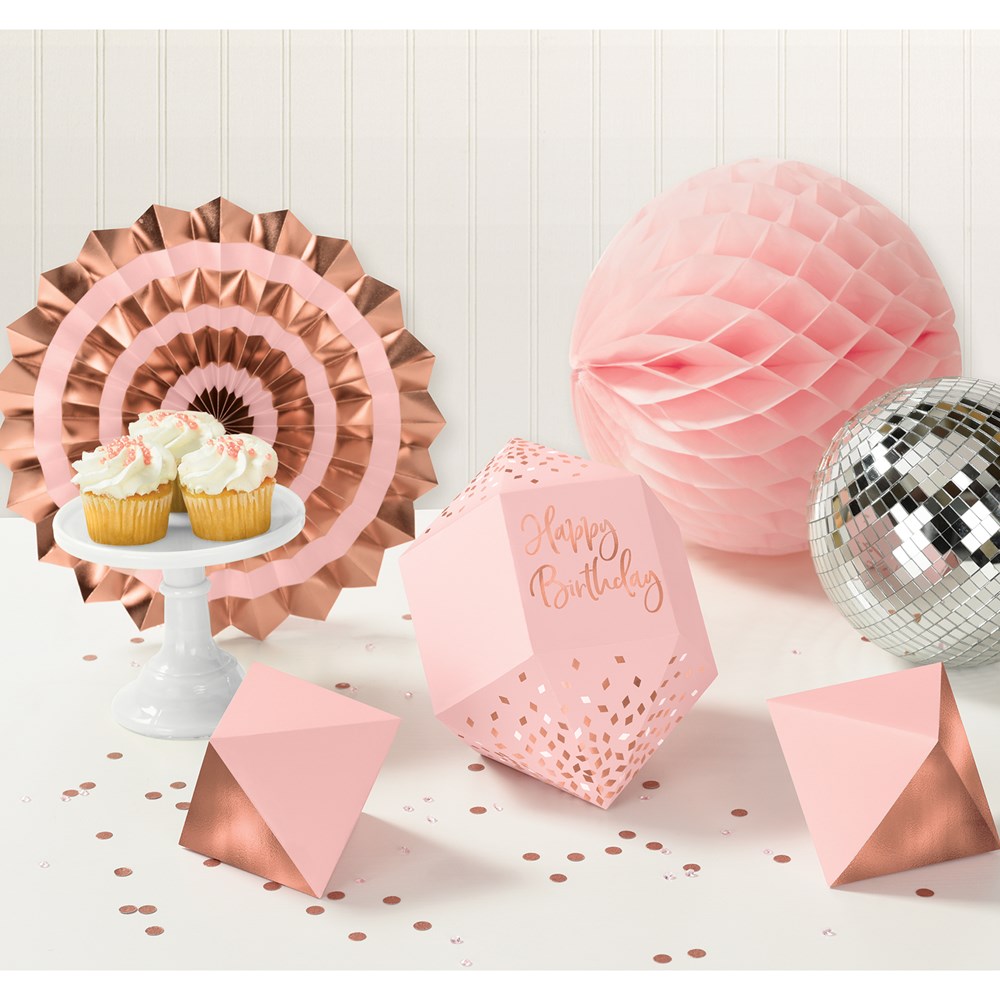 Decoraciones de mesa 3D de cumpleaños de Blush