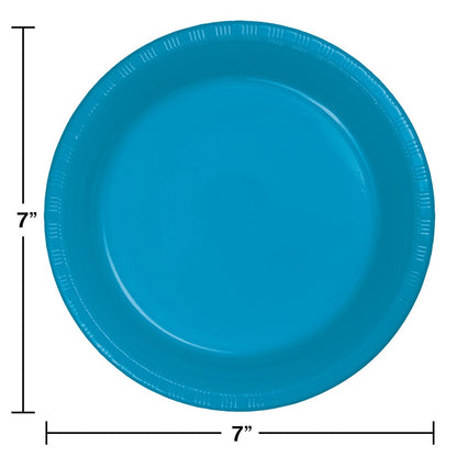 Turquoise 7in Plastic Plate 20ct
