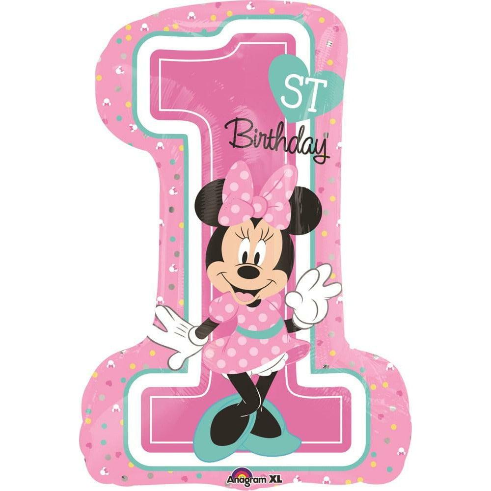 28in Minnie 1st Birthday Foil Balloon - Toy World Inc