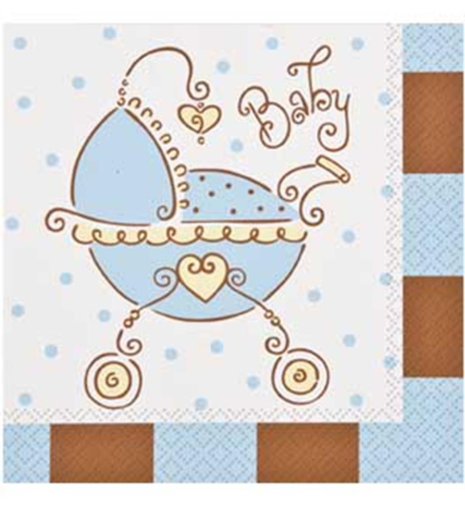Baby Joy Blue Napkin (L) 16ct